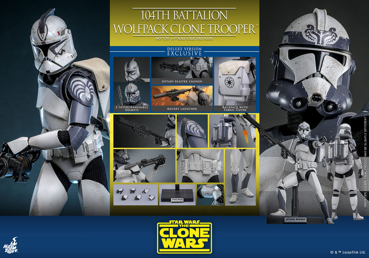 Star Wars: The Clone Wars 104th Battalion Wolfpack Clone Trooper 1/6 Scale Figure Deluxe Version (30 cm)